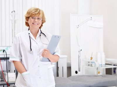 Mature doctor in the office
